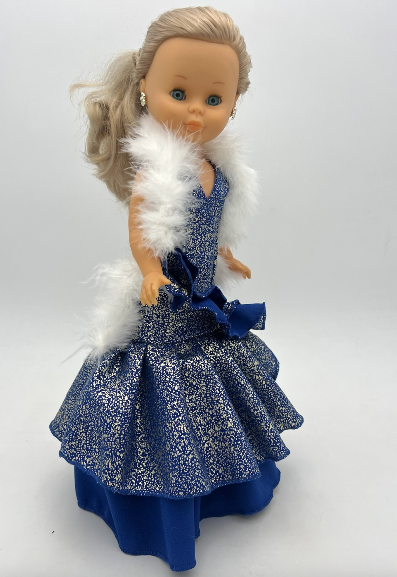 VESTIDO DE NOCHE AZUL 